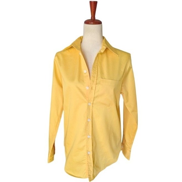 Zadig & Voltaire Tops - NWT Zadig & Voltaire Taskiz Pop Sun Yellow Cotton Button Down Shirt Size Small